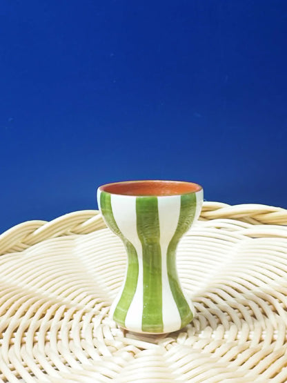 Coquetier rayures épaisses - Céramique artisanale portugaise A LOJA DA CERAMICA
