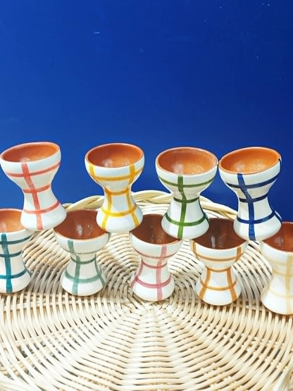 Coquetier quadrillés - Céramique artisanale portugaise A LOJA DA CERAMICA