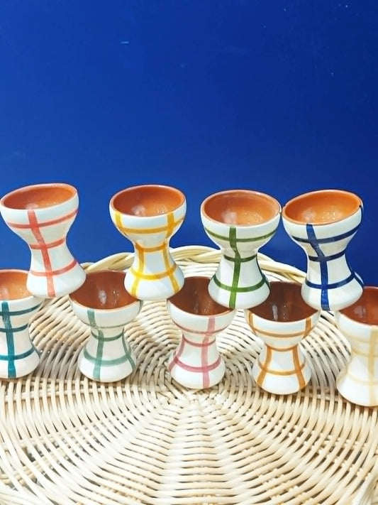 Coquetier quadrillés - Céramique artisanale portugaise A LOJA DA CERAMICA