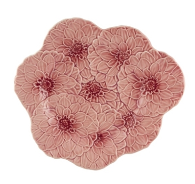Grande assiette Dahlia en faïence - Céramique artisanale BORDALLO PINHEIRO