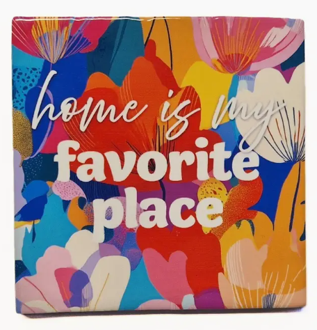 Carreau décoratif en céramique à message "Home is my favorite place" – fabrication artisanale