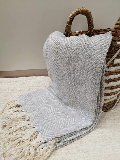 Plaid motif chevrons en coton 135*200cm