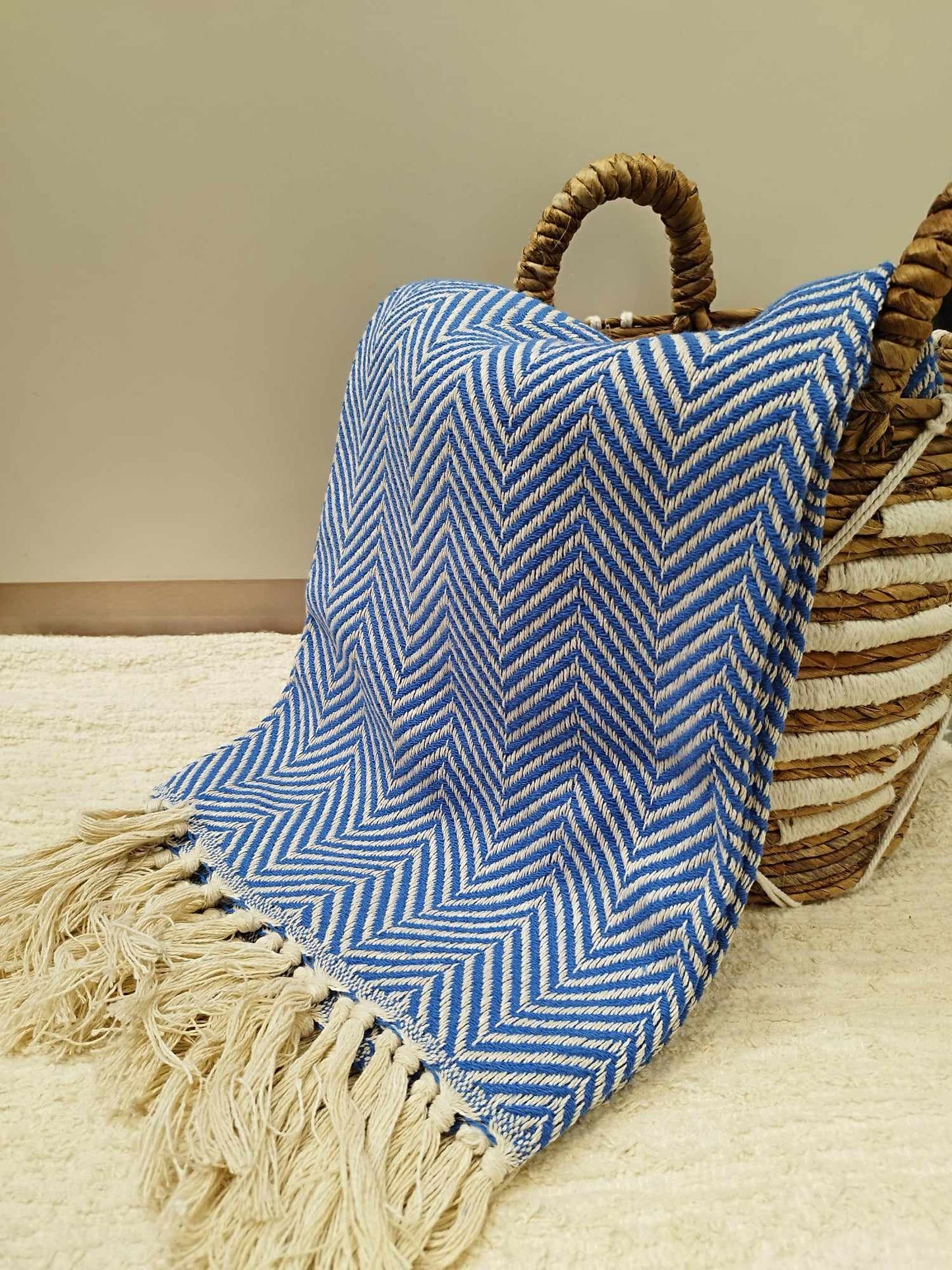 Plaid motif chevrons en coton 135*200cm