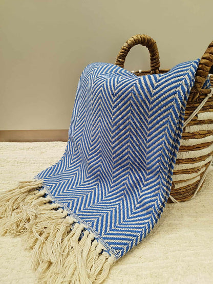 Plaid motif chevrons en coton 135*200cm