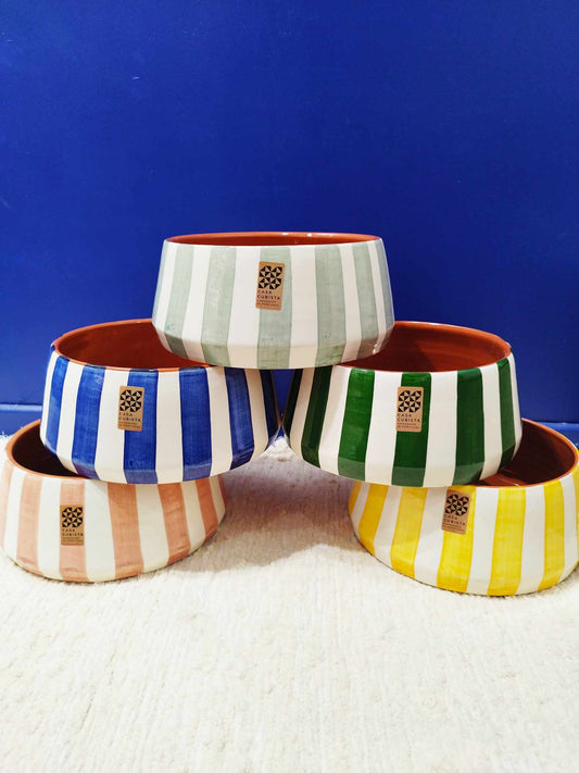 Saladier rayé - Céramique artisanale CASA CUBISTA