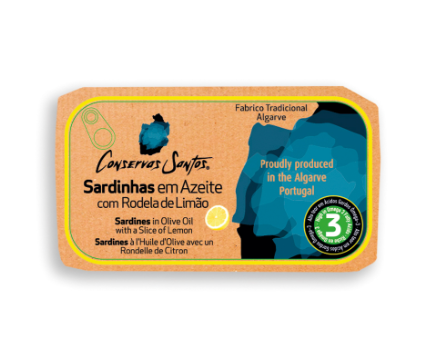 Sardines à l'huile d'olive avec rondelle de citron - Conserverie artisanale CAMPOS SANTOS