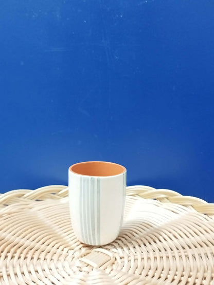 Tasse à café "bande de lignes" - Céramique artisanale A LOJA DA CERAMICA