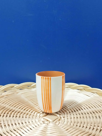 Tasse à café "bande de lignes" - Céramique artisanale A LOJA DA CERAMICA
