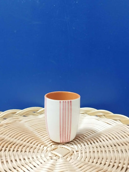 Tasse à café "bande de lignes" - Céramique artisanale A LOJA DA CERAMICA