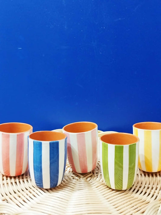 Tasse à café "rayures" - Céramique artisanale A LOJA DA CERAMICA