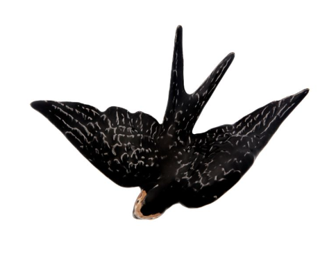 Hirondelles noires en faïence - Céramique artisanale BORDALLO PINHEIRO