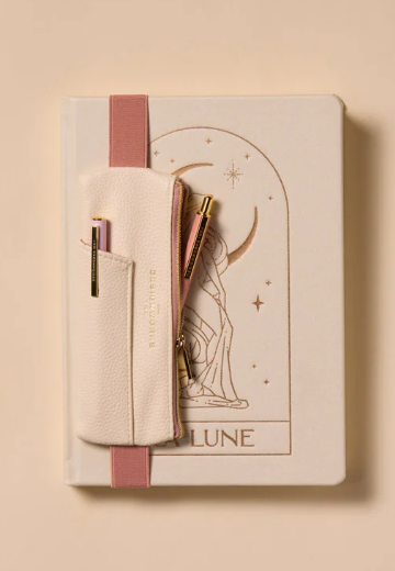 Trousse élastique en cuir vegan - Etui à stylo / lunettes