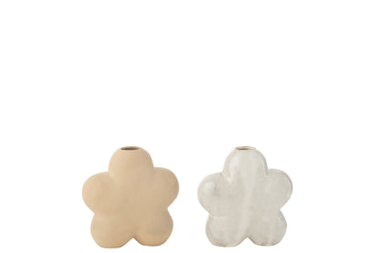 Vases fleur en porcelaine Blanc ou Beige