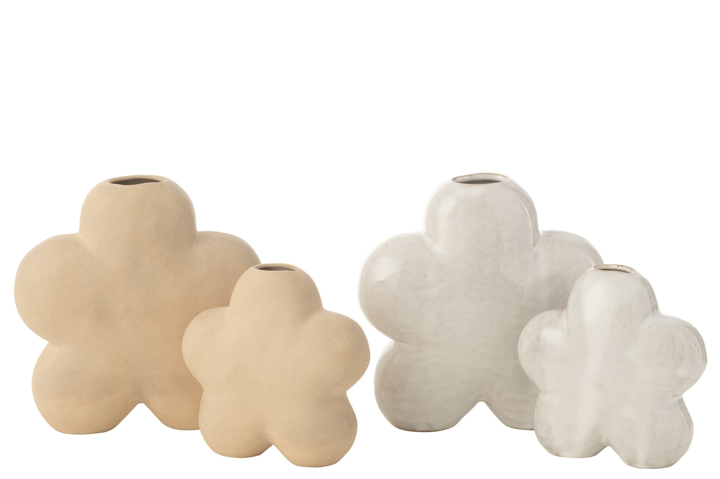 Vases fleur en porcelaine Blanc ou Beige