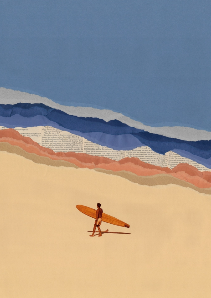 Carte postale "BEACH BOY SURFER" par Ciel Glue