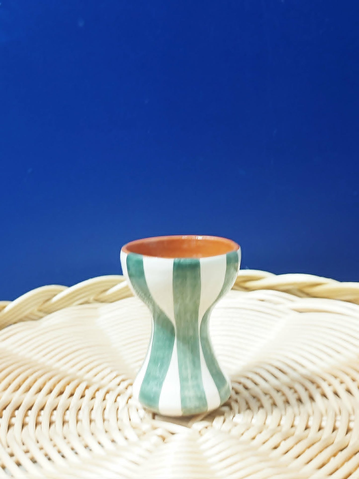 Coquetier rayures épaisses - Céramique artisanale portugaise A LOJA DA CERAMICA