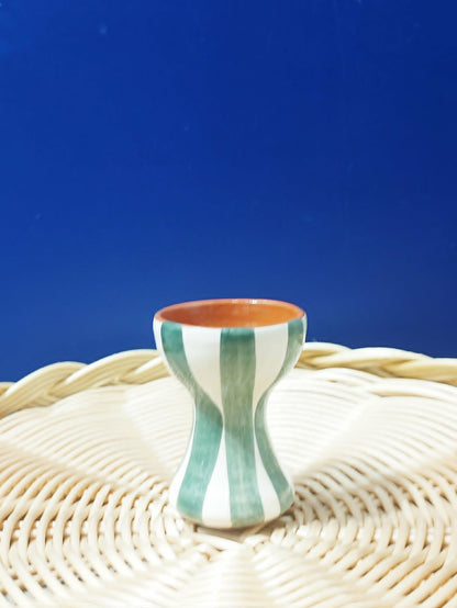 Coquetier rayures épaisses - Céramique artisanale portugaise A LOJA DA CERAMICA