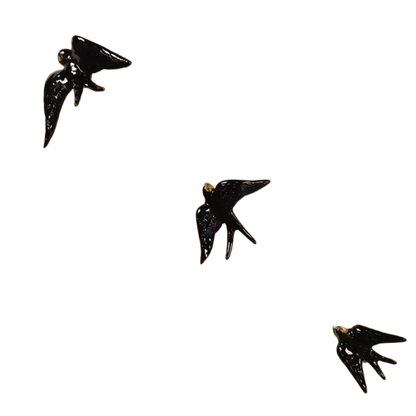 Hirondelles noires en faïence - Céramique artisanale BORDALLO PINHEIRO