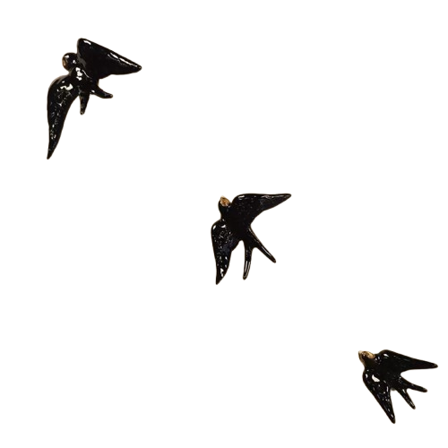 Hirondelles noires en faïence - Céramique artisanale BORDALLO PINHEIRO