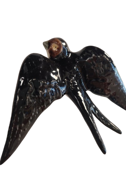 Hirondelles noires en faïence - Céramique artisanale BORDALLO PINHEIRO