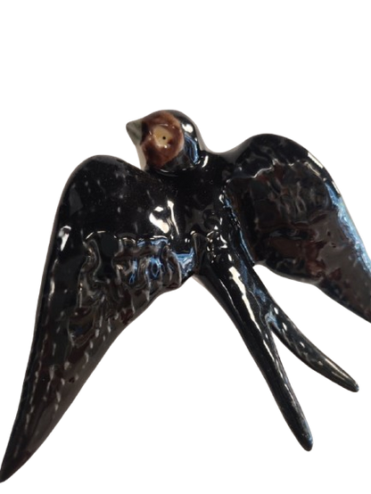 Hirondelles noires en faïence - Céramique artisanale BORDALLO PINHEIRO