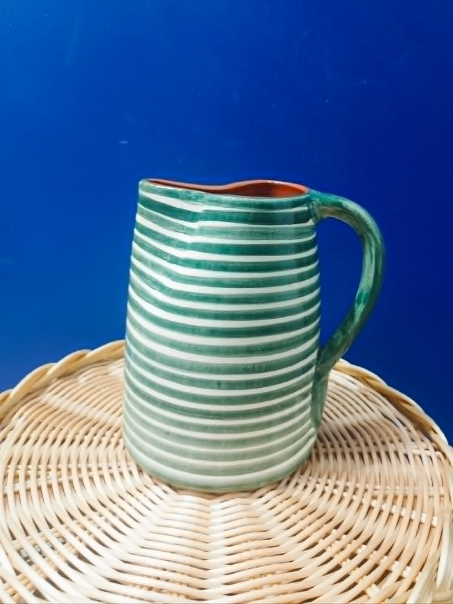 Pichet 1L rayures horizontales - Céramique artisanale portugaise A LOJA DA CERAMICA