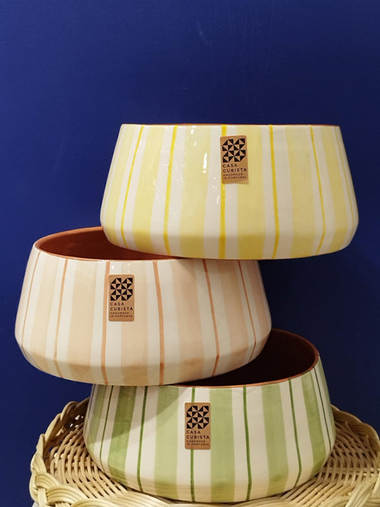 Saladier rayé Cabana - Céramique artisanale CASA CUBISTA