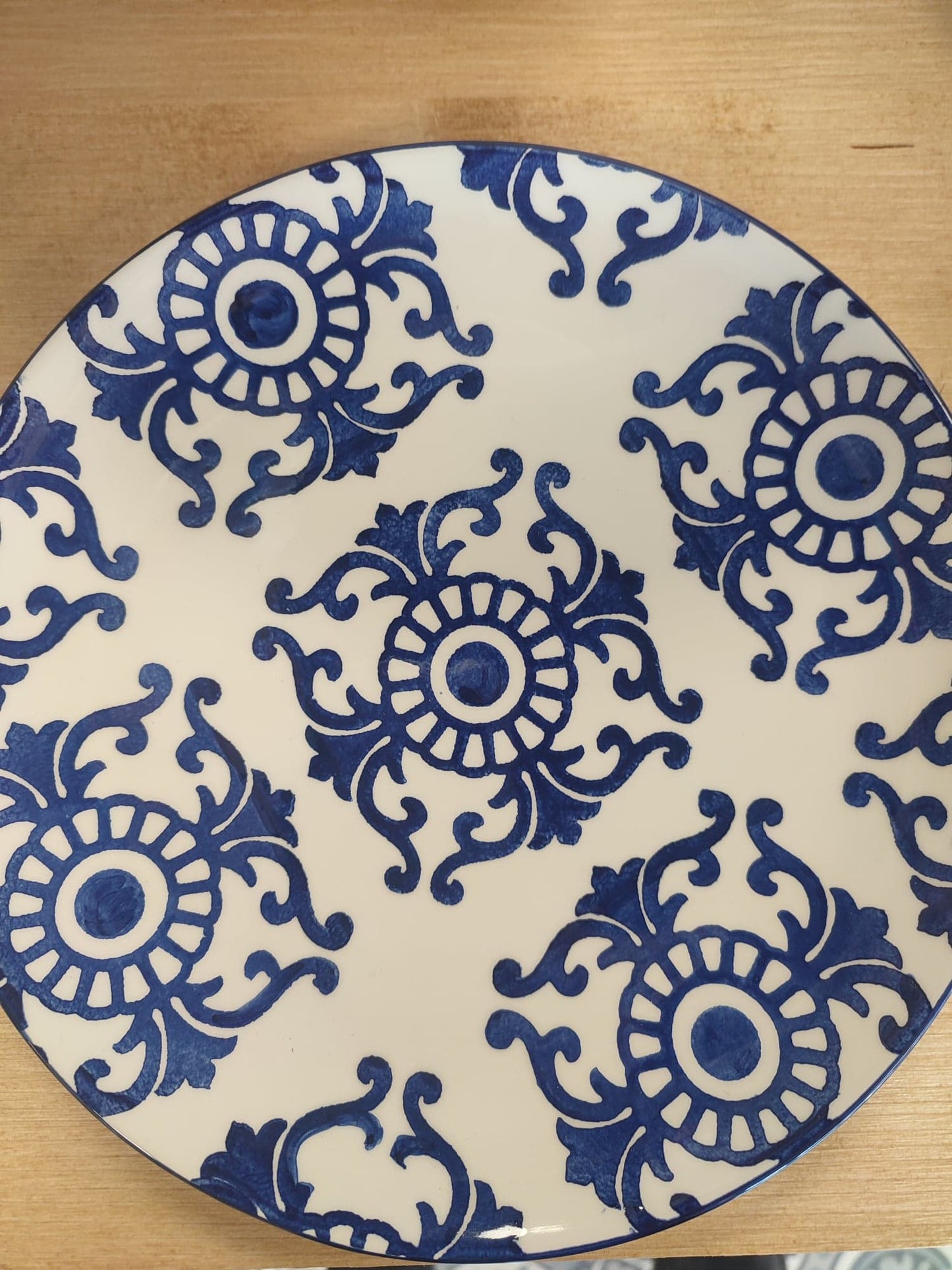 assiette azulejos cobalt bleu portugal duro céramique artisanale 