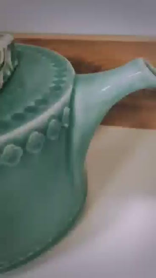 Théière sucrier azulejos turquoise céramique art de la table thé teatime fait à la main artisanat Bordallo Pinheiro Saudade concept store cherbourg portugal peint à la main