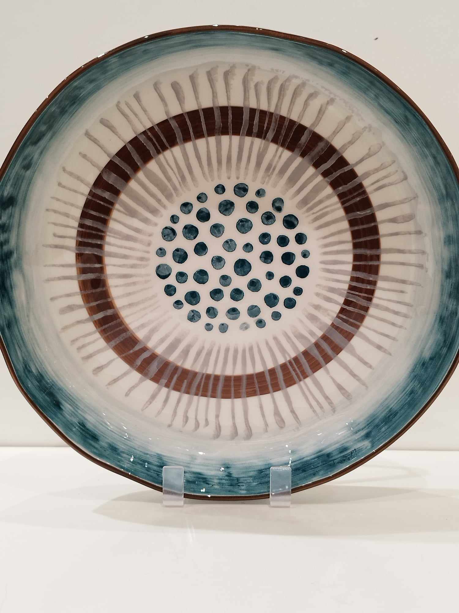 Céramique artisanale faite et peinte à la main au portugal 
DURO CERAMIC collection Ethnik Tabak assiette à dessert
